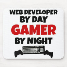Web Developer by Day Gamer by Night Mouse Pads