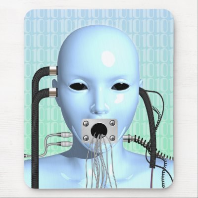 Web Head Modern Surreal Art Mousepad by mariannegilliand