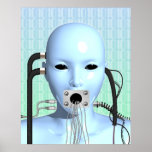 Web Head Modern Techno Industrial Surreal Art Print