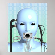 Web Head Modern Techno Industrial Surreal Art Print