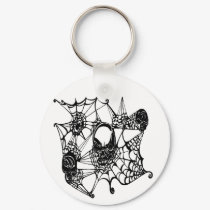 Web Of Skulls-blk keychains by BambiW Web Of Skulls-blk keychains