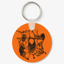 Web Of Skulls-blk keychains by BambiW Web Of Skulls-blk keychains