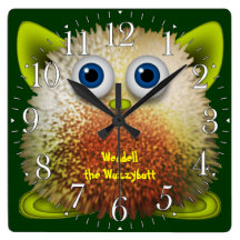 Weddell the Wuzzybutt Kids' Fun Cartoon Clock