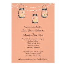 Wedding - 3 Hanging Mason Jars Personalized Announcements