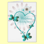 Wedding Acceptance Card Butterfly Hearts