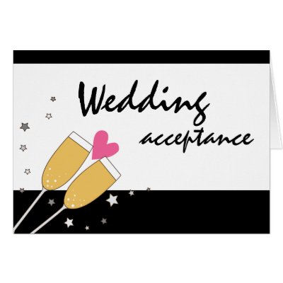 Wedding Acceptance Champagne Toast Purple Greeting Card by honey moon
