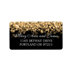 Wedding Address Gold Lights Address Label