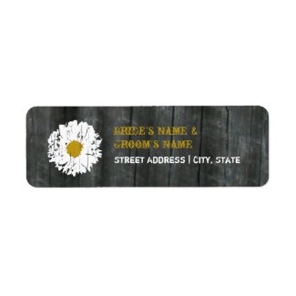 Wedding Address Label - Daisy and Barnwood label
