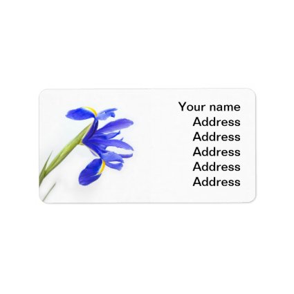 Wedding Address Label - Purple iris flower