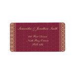 Wedding Address Label - Rouge & Cream Damask