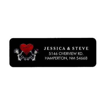Wedding Address Labels - Skeletons With Heart by juliea2010 at Zazzle