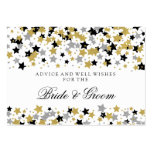 Wedding Advice Card Gold Glitter Stars Confetti Large Business Card