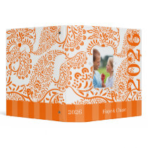 Wedding Album Orange Paisley  Engagement Photo binders