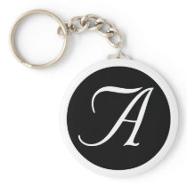Wedding, All Occasion Monogram Black Key Chain
