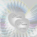 Wedding Angelic Wings Pearly Hearts Poster print