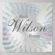 Wedding Angelic Wings Pearly Hearts Poster