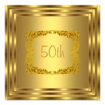 Wedding Anniversary/Birthday Invitation Simple Gol