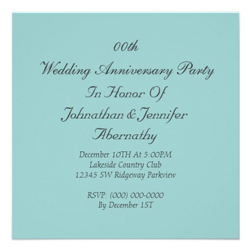 Wedding Anniversary Custom Invites