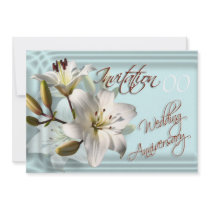 Wedding Anniversary Invitation Lilies Template