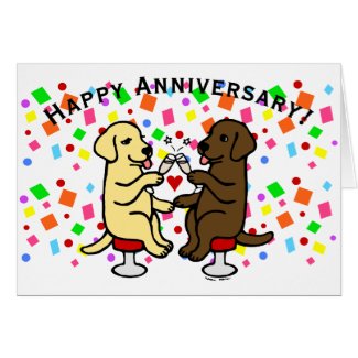 Wedding Anniversary Labradors Greeting Cards