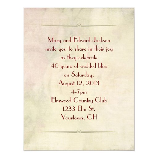 Wedding Anniversary Open House Invite