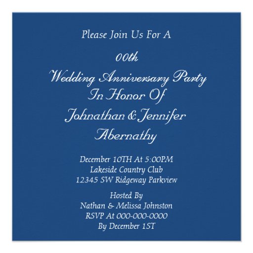 Wedding Anniversary Party Invitation