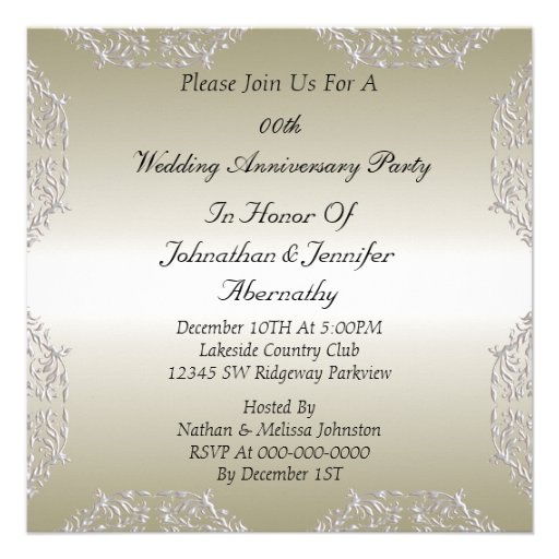 Wedding Anniversary Party Invitation