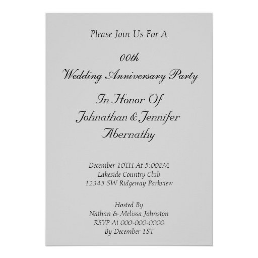 Wedding Anniversary Party Invitation