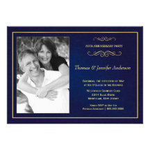 Wedding Anniversary Photo Invitations - 40th
