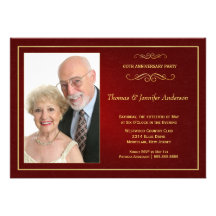 Wedding Anniversary Photo Invitations - 60th