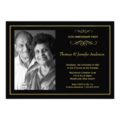 Wedding Anniversary Photo Invitations - 60th
