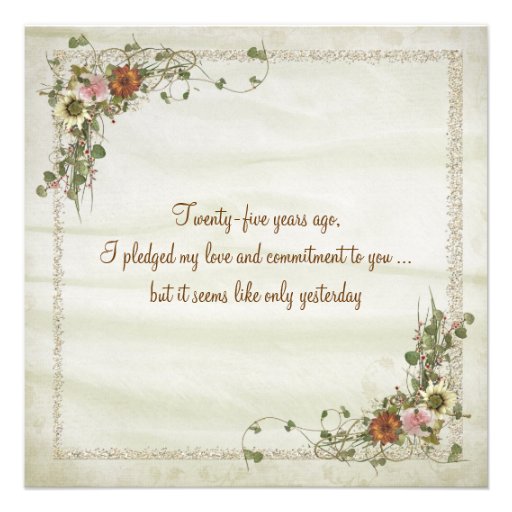 Wedding Anniversary Vow Renewal Custom Announcements (front side)