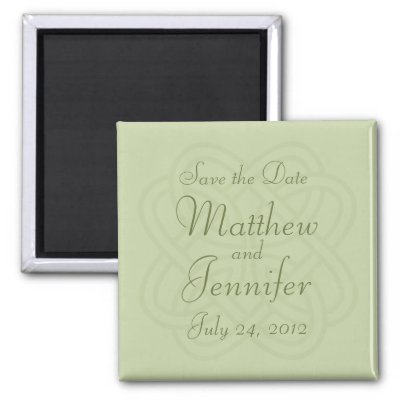 Wedding Announcement Save the Date Magnet - Square