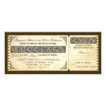 wedding antique ticket invitation & rsvp design