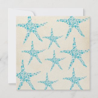 Wedding Aqua Turquoise Starfish Invitation invitation
