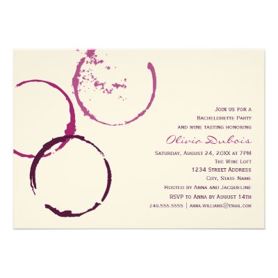 Wedding Bachelorette Party | Red Wine Theme Personalized Invites