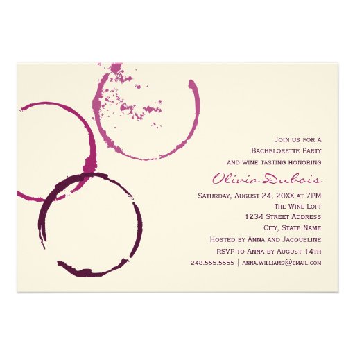 Wedding Bachelorette Party | Red Wine Theme Personalized Invites
