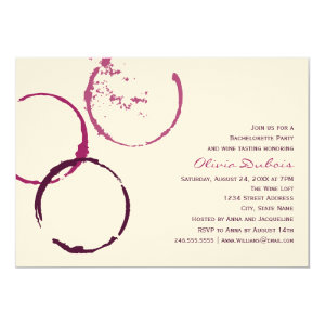 Wedding Bachelorette Party | Red Wine Theme 5x7 Paper Invitation Card