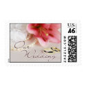 Wedding bands, lily & pearls postage stamp stamp