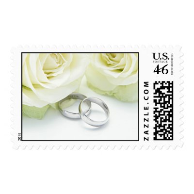 Wedding Bands & White Roses U.S. Postage Stamps