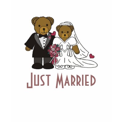 Wedding Bear , Just Married Ladies T t-shirt