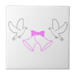 Wedding Bells and Doves Ceramic Tile