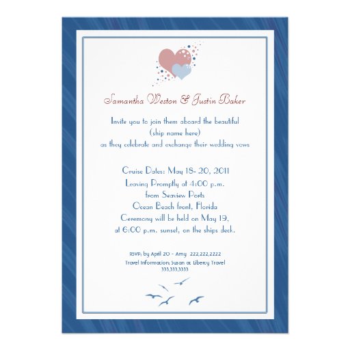 Wedding Bells Cruise Ship Invitation