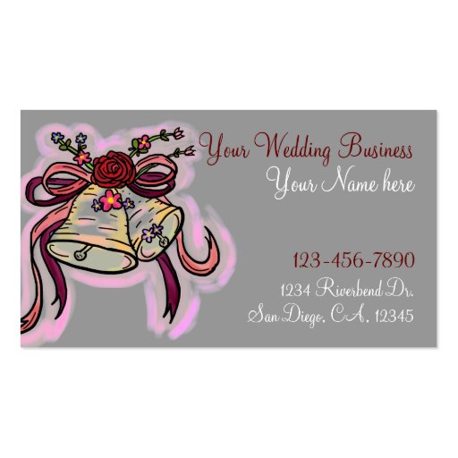 Wedding Bells customizable business cards (front side)