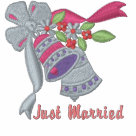 ladies_casual_longsleeve - Pretty pastel Wedding bells embroidered on tshirts, jackets and hoodies for the Bride and her wedding party.: Sizes  Available colors: pink