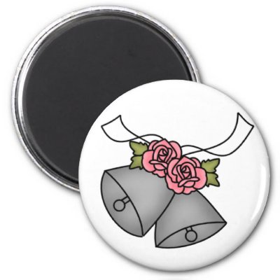 Wedding Bells Pink Roses Magnet