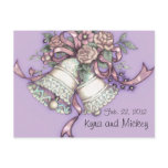 wedding bells save the date postcard
