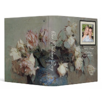 Wedding Binder - Impressionist Cream Pink Roses