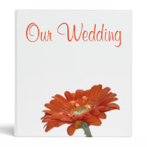 Wedding Binder - Orange Daisy Gerbera Flower