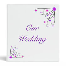 Wedding Binder - Purple & Pink Flower Swirl